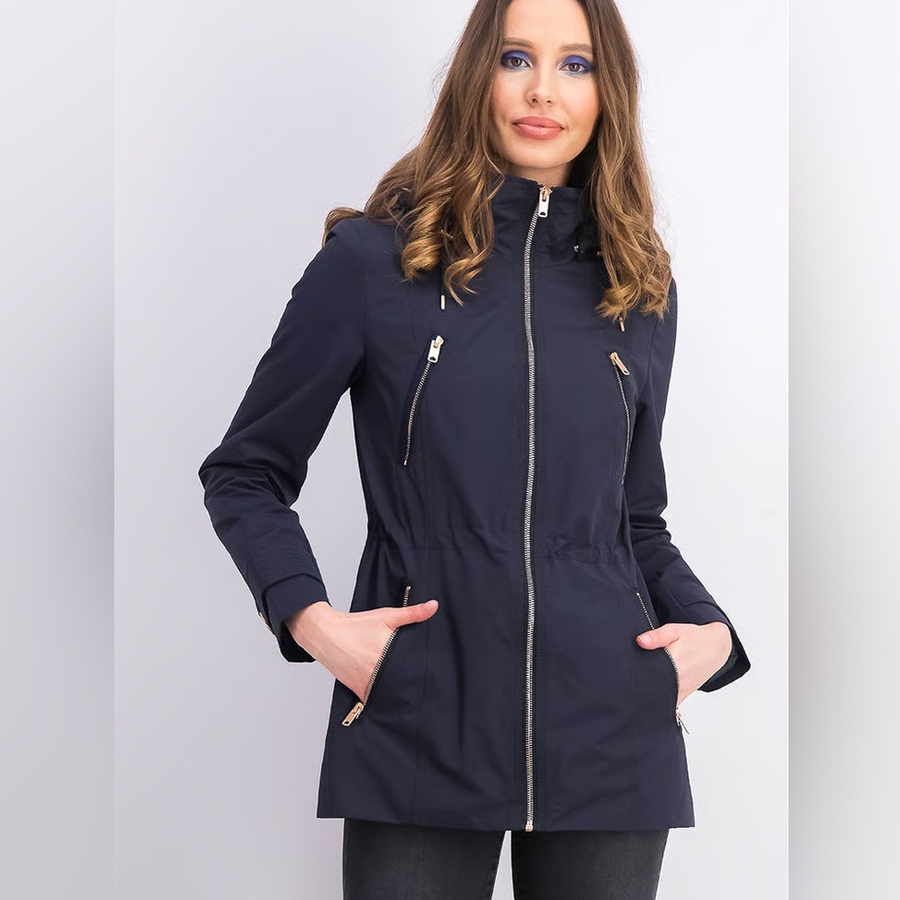 Marc New York Petra Cargo Rain Jacket Navy M NWT